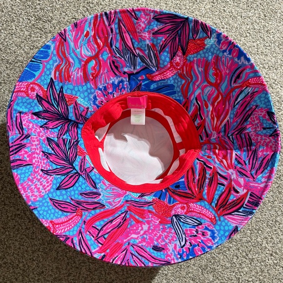 Lilly Pulitzer Pink and Blue Patterned Hat - Picture 3 of 4